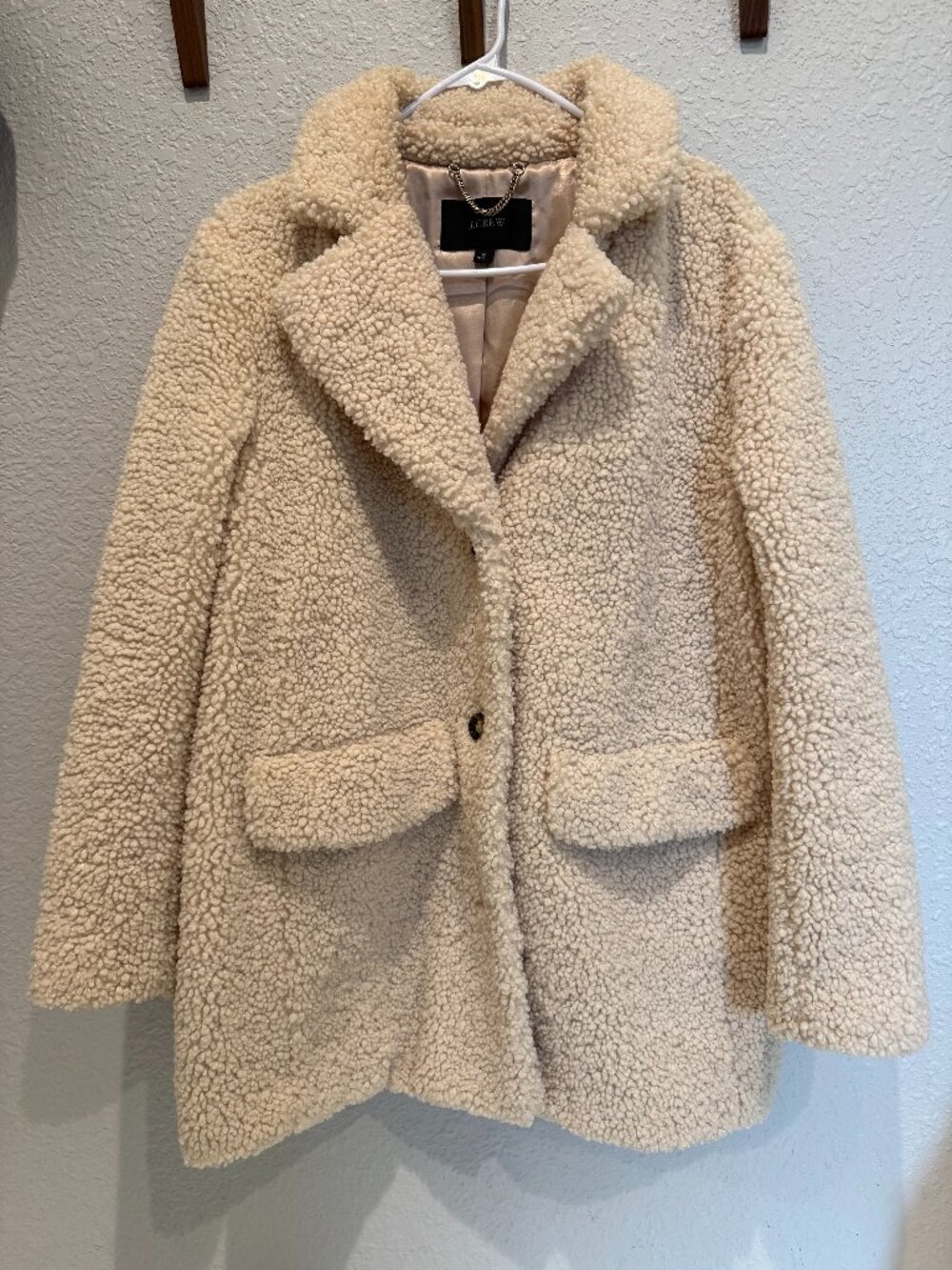 J. Crew Ivory Sherpa Coat